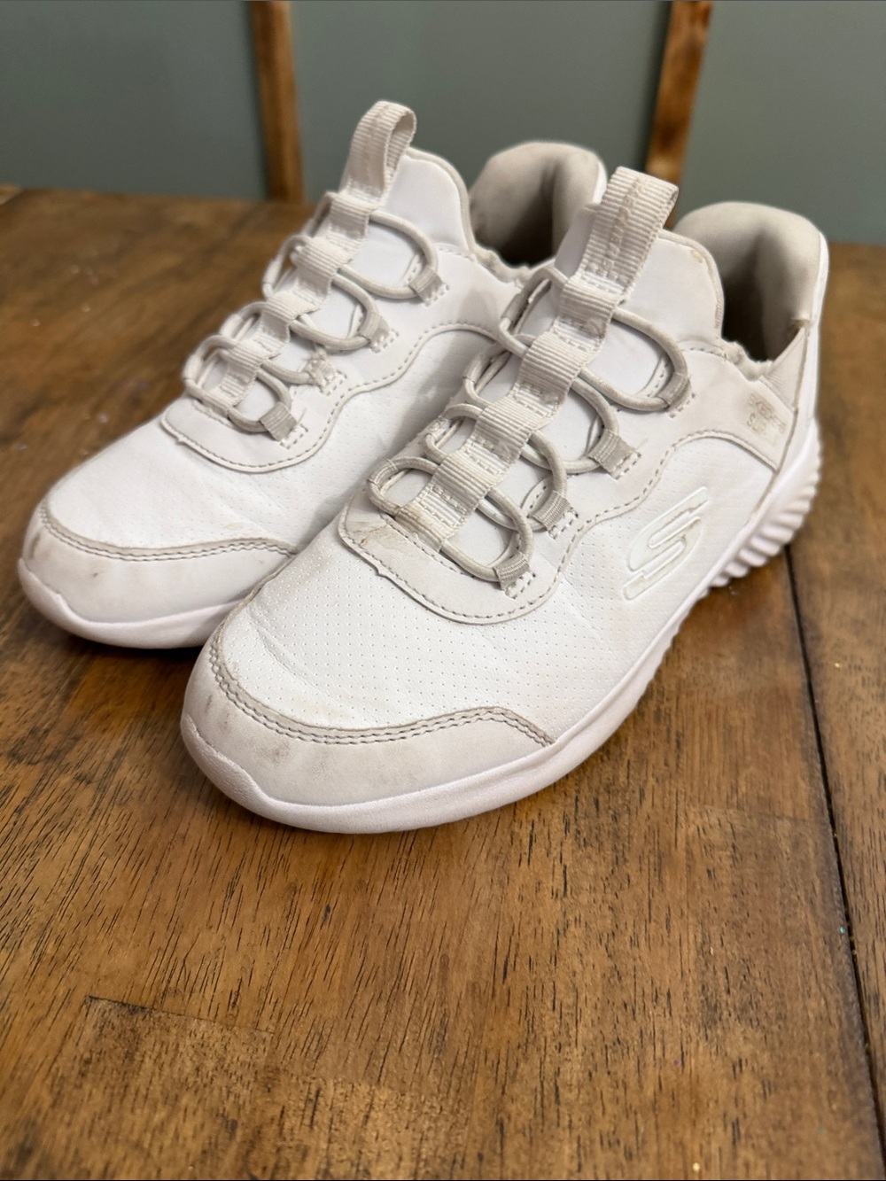 Skechers Kids White Slip-On Athletic Sneakers